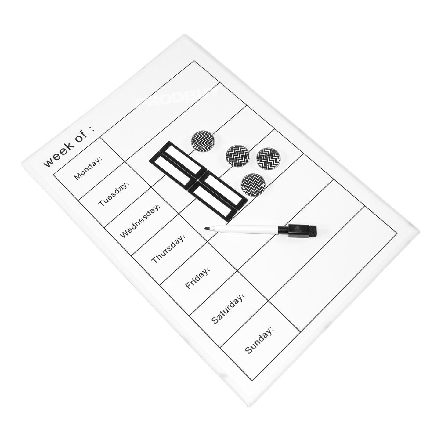 Magnetic Whiteboard Weekly Planner with Magnets and Pen Wall Mounted