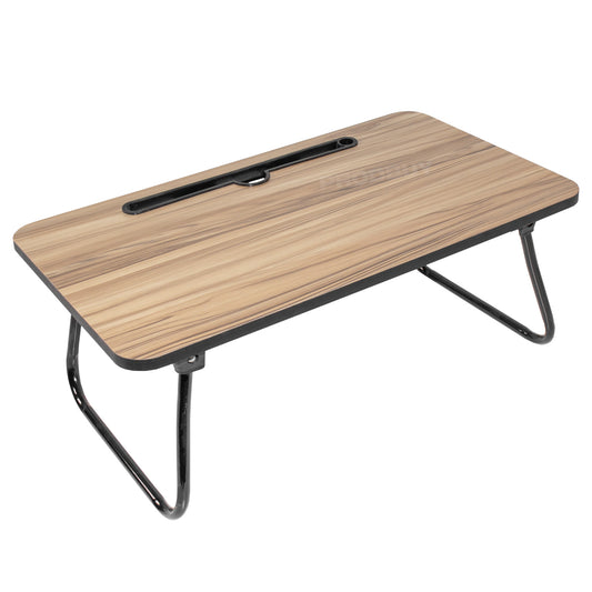 Wooden Veneer Tray Table with Metal Folding Legs