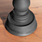 Set of 2 Black Wooden Pillar Candle Holders