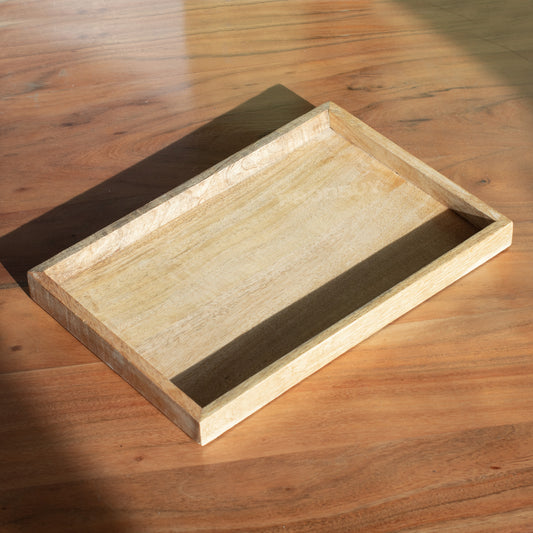 Mango Wood 33cm Candle Holder Tray