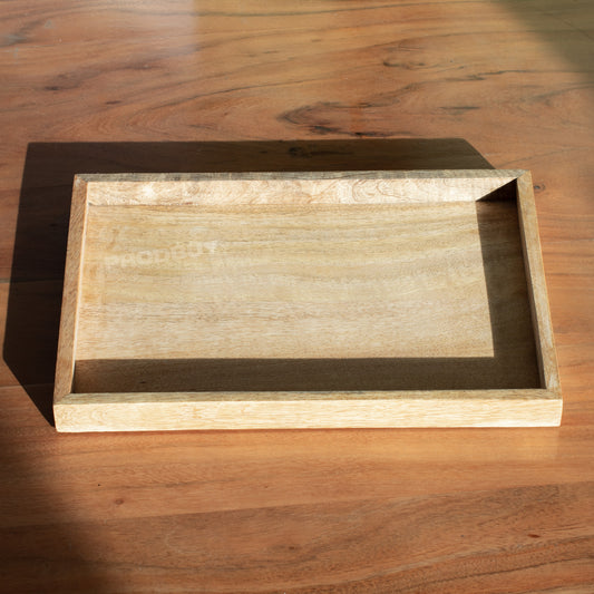 Mango Wood 33cm Candle Holder Tray