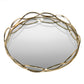 Dull Gold 12" Round Mirror Glass Candle Plate