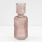 30cm Transparent Ribbed Glass Vase