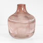 23cm Tall Ribbed Glass Bowl Shaped Vase