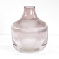 23cm Tall Ribbed Glass Bowl Shaped Vase