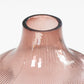 23cm Tall Ribbed Glass Bowl Shaped Vase