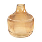 23cm Tall Ribbed Glass Bowl Shaped Vase