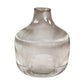 23cm Tall Ribbed Glass Bowl Shaped Vase