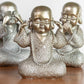 Medium Size Resin See Speak and Hear No Evil 3 Wise Buddha Ornaments