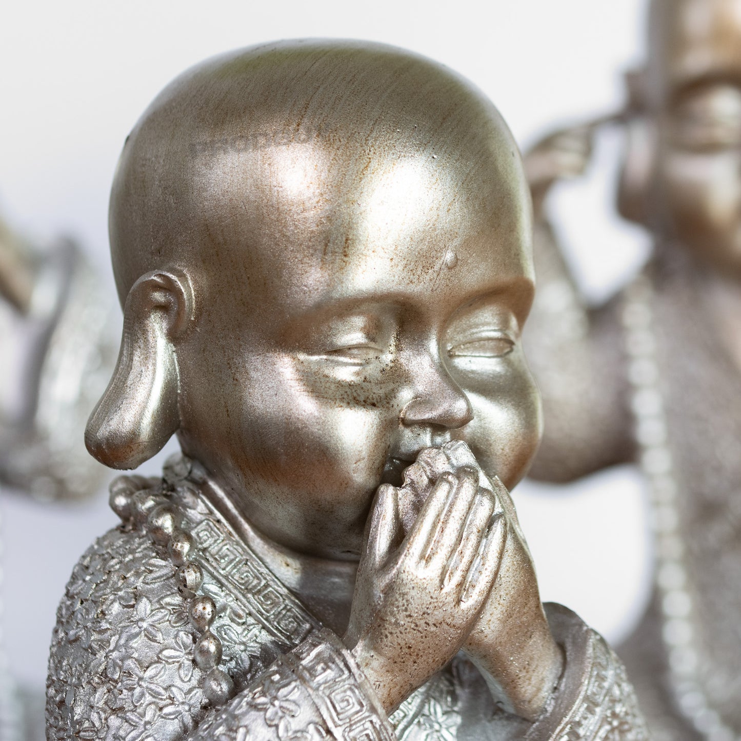 Medium Size Resin See Speak and Hear No Evil 3 Wise Buddha Ornaments