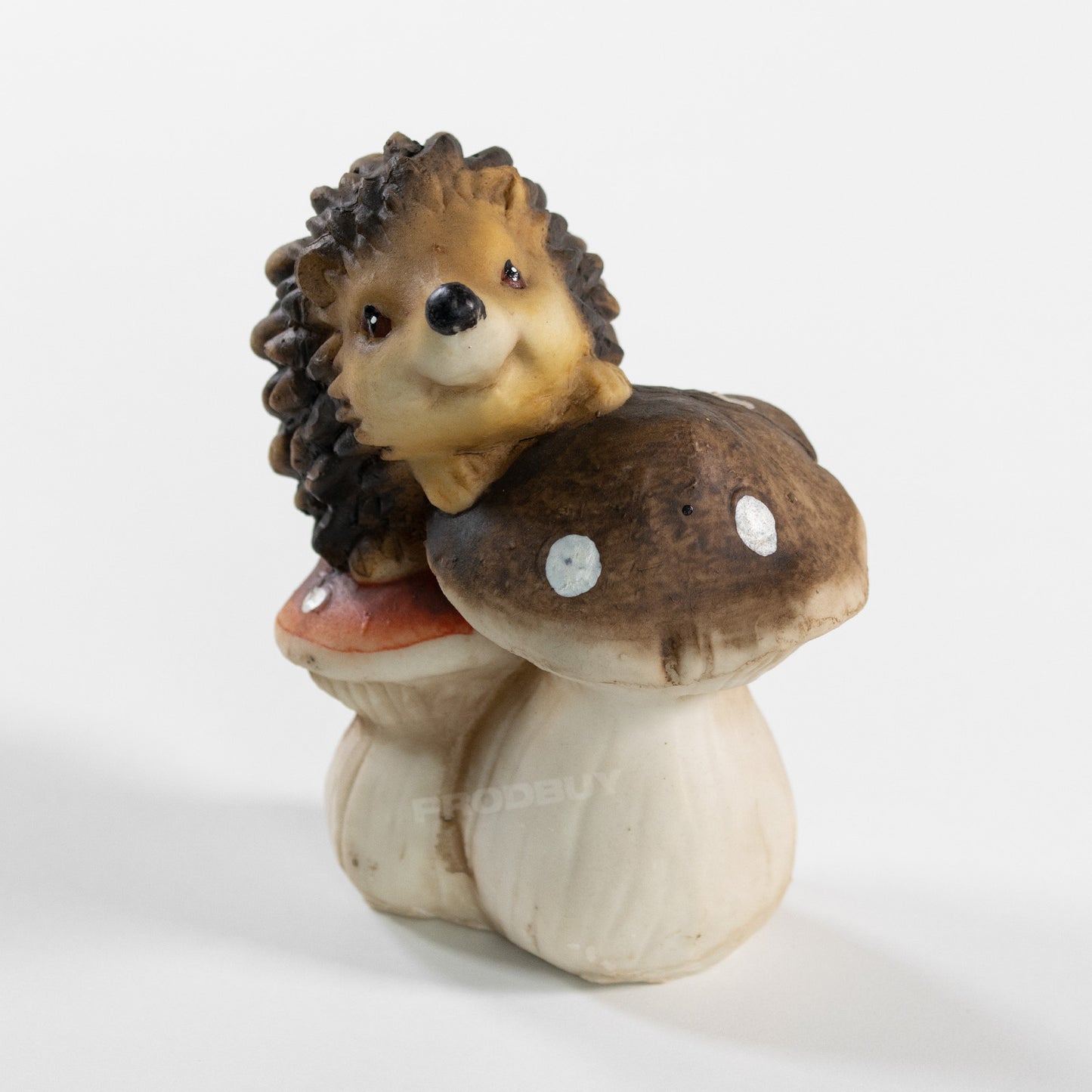 Set of 2 Small Toadstool Hedgehog Garden Ornaments