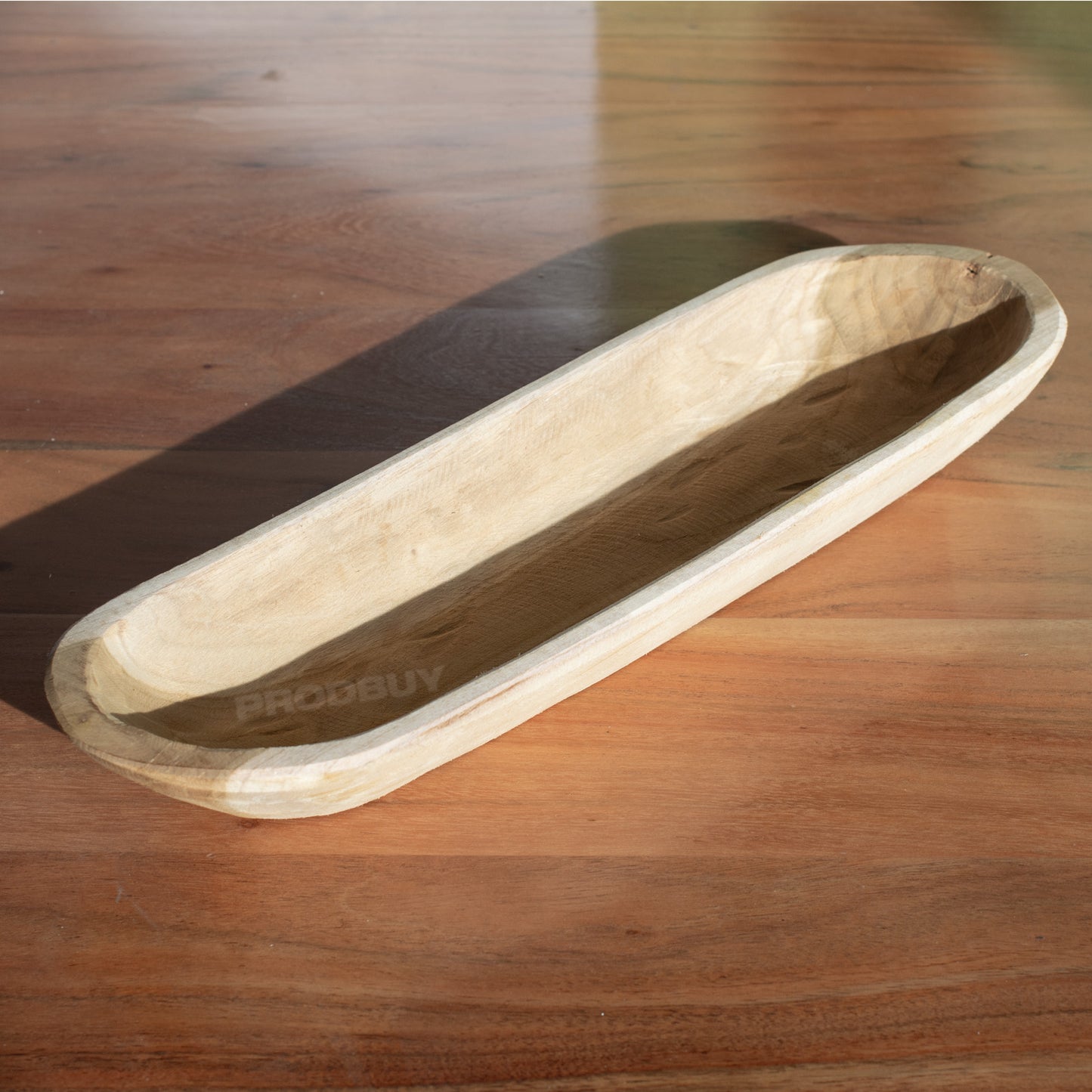 Long 40cm Narrow Teak Root Wooden Bowl