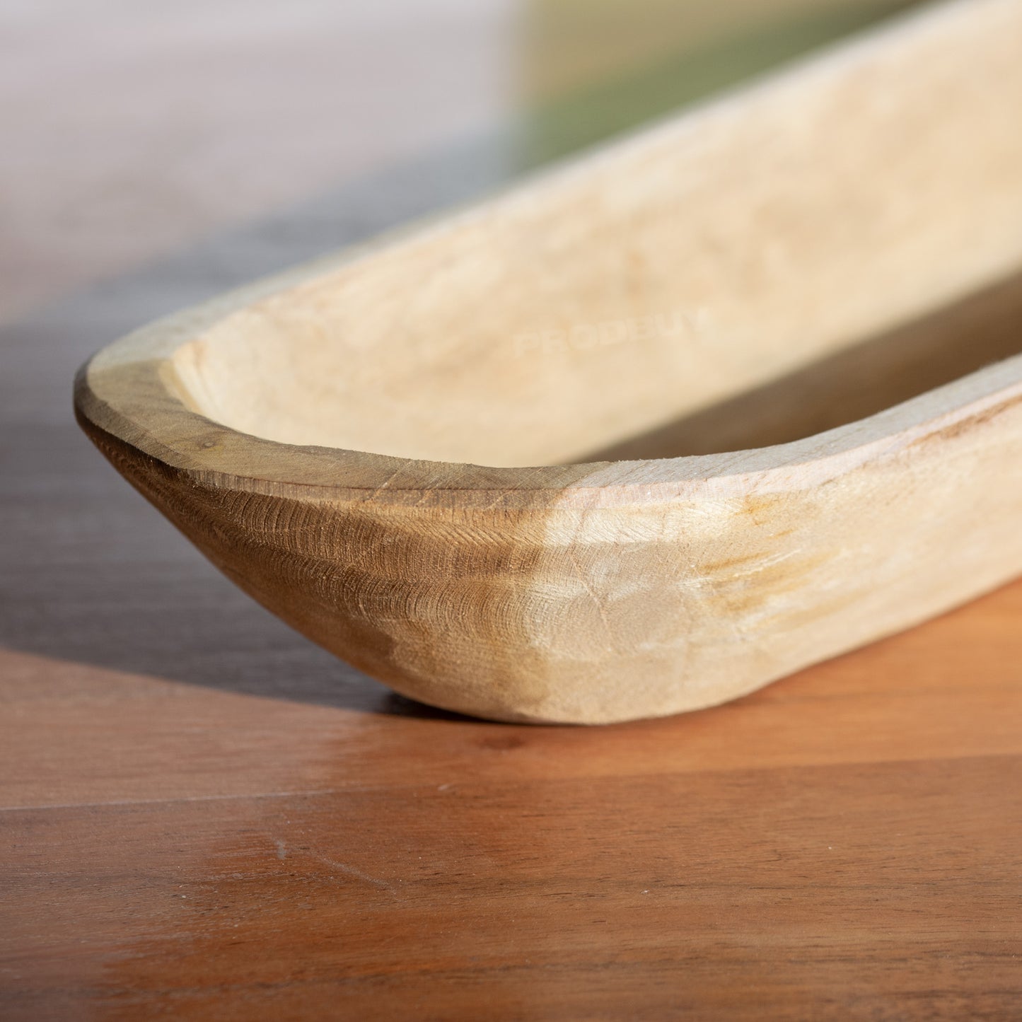 Long 40cm Narrow Teak Root Wooden Bowl