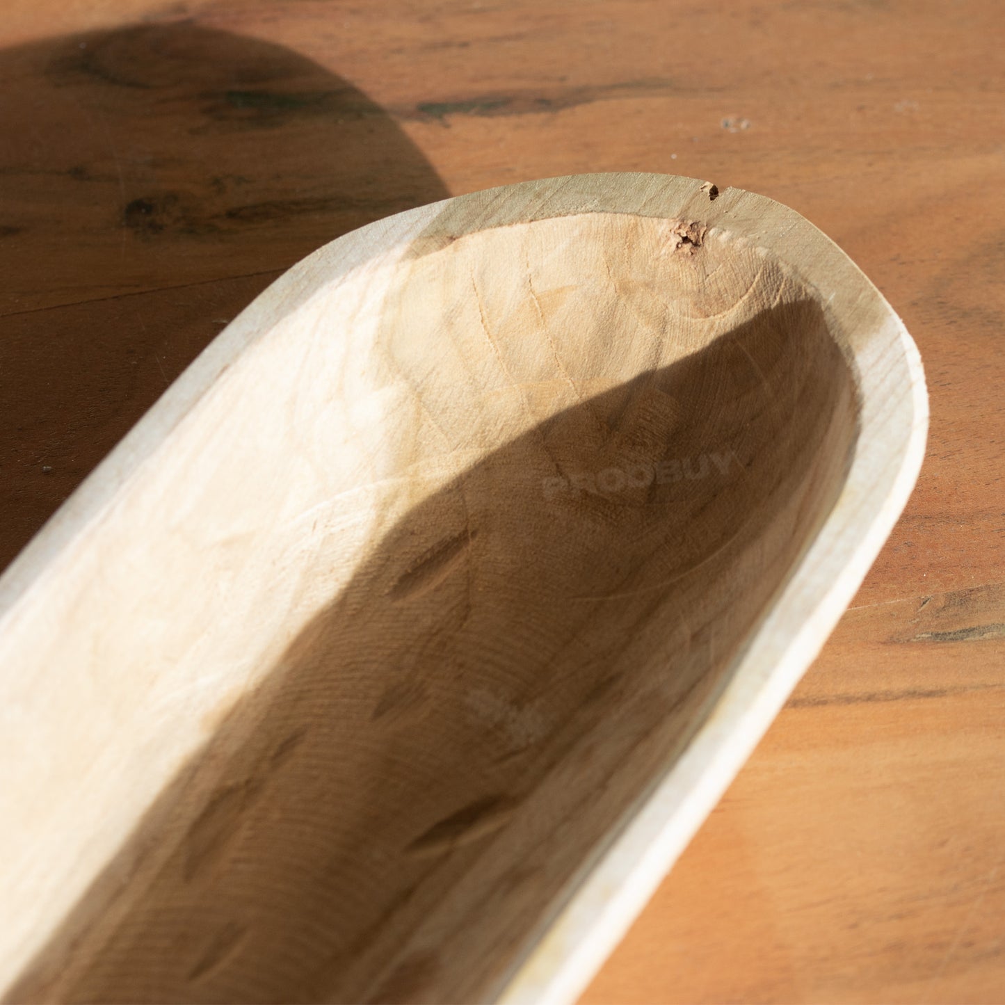 Long 40cm Narrow Teak Root Wooden Bowl