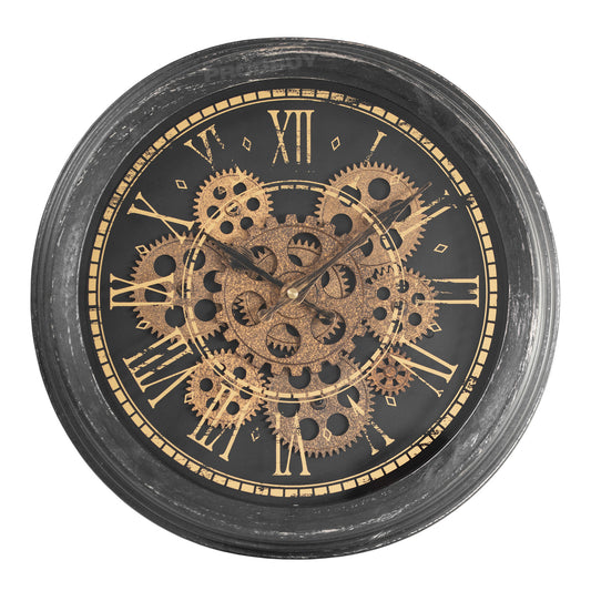 Steampunk 36cm Wall Clock with Moving Cogs