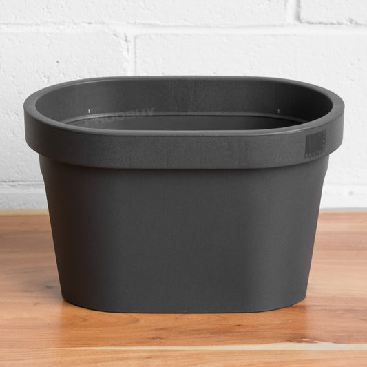 Dark Grey Oval Balcony Hanging Planter Pot