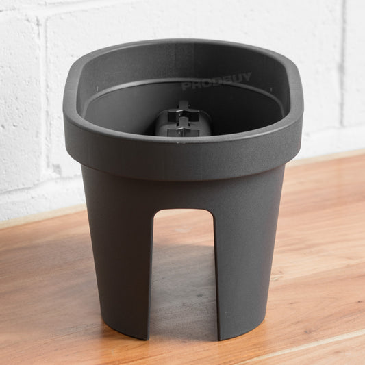 Dark Grey Oval Balcony Hanging Planter Pot