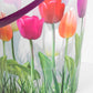 11 Litre Round Pretty Floral Tulips Clear Plastic Multi-purpose Bucket with Folding Handle