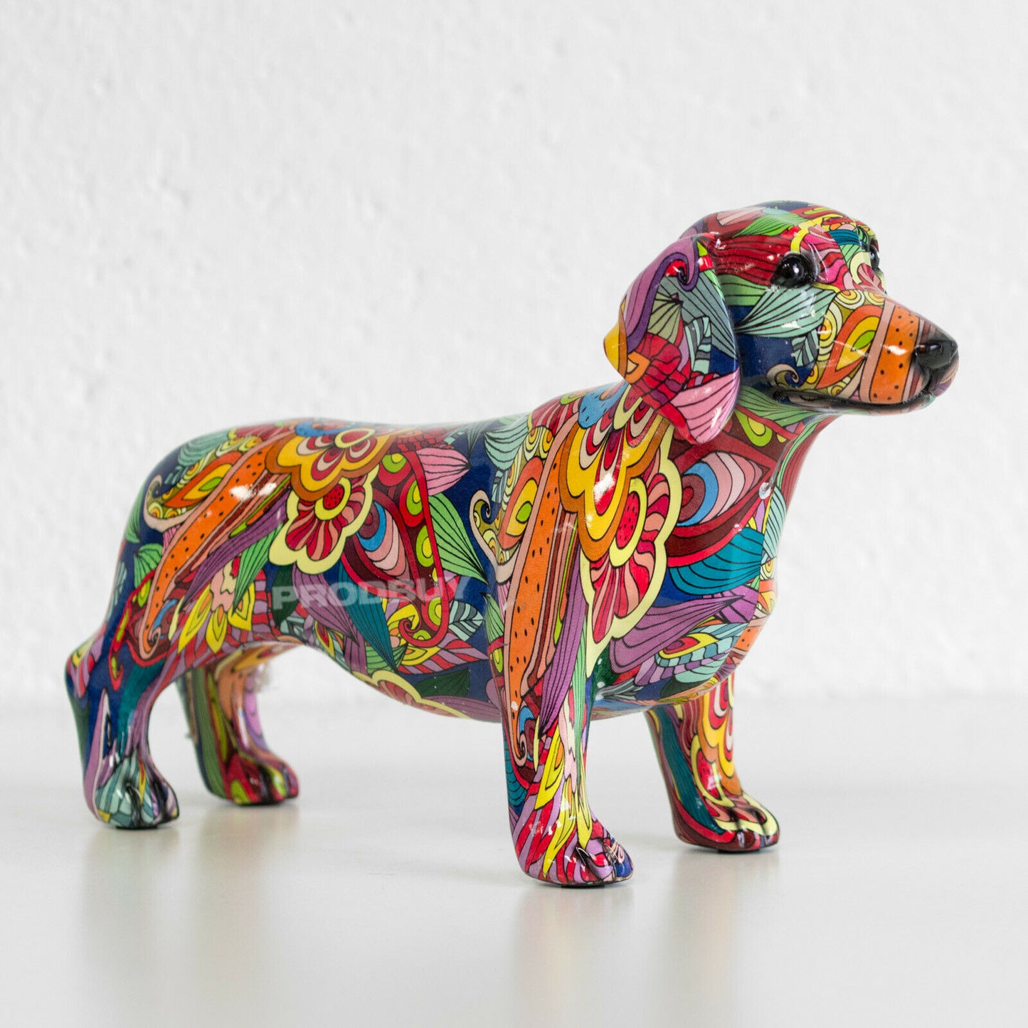 Colourful Dachshund Sausage Dog Ornament Gift Sculpture Figure Home Decoration