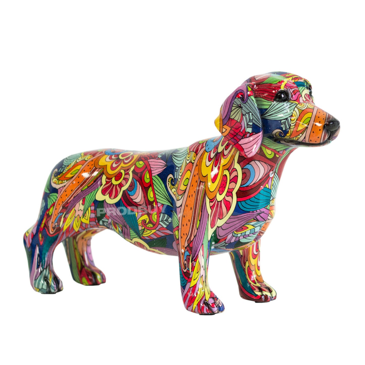 Colourful Dachshund Sausage Dog Ornament Gift Sculpture Figure Home Decoration