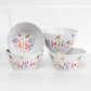 11 Piece Dinner Service Set Butterfly Floral Dinner Plate Serving Bowls Large Salad Bowl and Servers BBQ