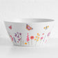 Large Round Butterfly Salad Serving Bowl Dish with Server Spoon Fork Set