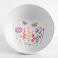 Large Round Butterfly Salad Serving Bowl Dish with Server Spoon Fork Set