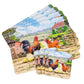 Set of 4 Farmhouse Chickens Cork Backed Placemats & Coasters Table Setting Mats