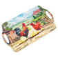 Set of 2 Melamine Serving Trays with Handles - Farmhouse Chickens Design