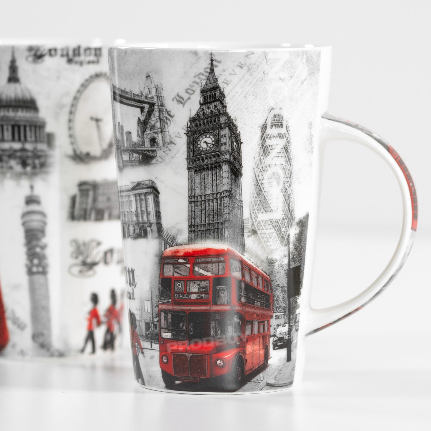 Set of 2 Large 350ml London Souvenir UK Tall Latte Mugs