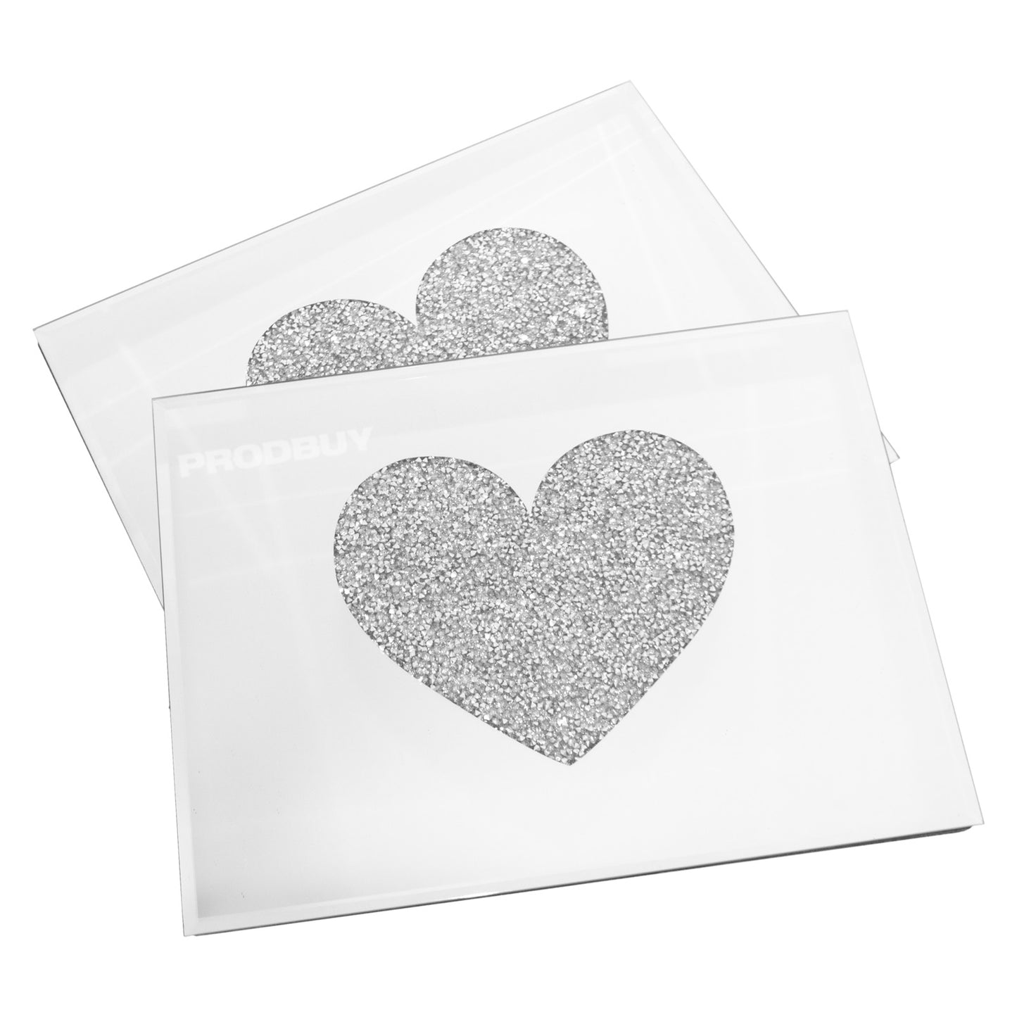 Set of Glass Heart 4 Placemats & 4 Coasters