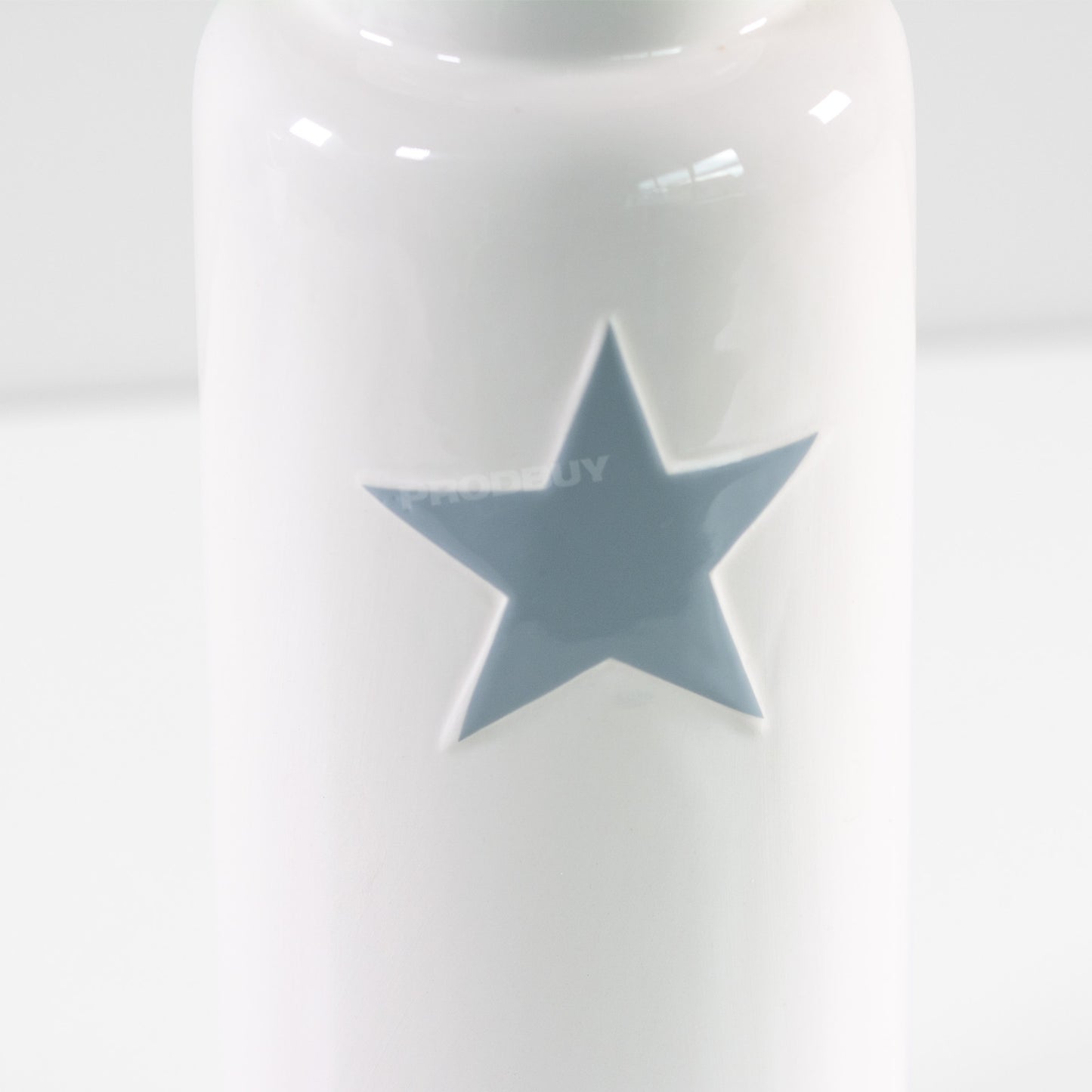 30cm Tall White Ceramic Single Grey Star Ceramic Vase