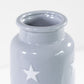 30cm Tall Grey Ceramic Polka Dot White Stars Ceramic Vase