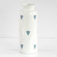 30cm Tall White Ceramic Grey Polka Dot Hearts Pattern Ceramic Vase