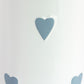 30cm Tall White Ceramic Grey Polka Dot Hearts Pattern Ceramic Vase