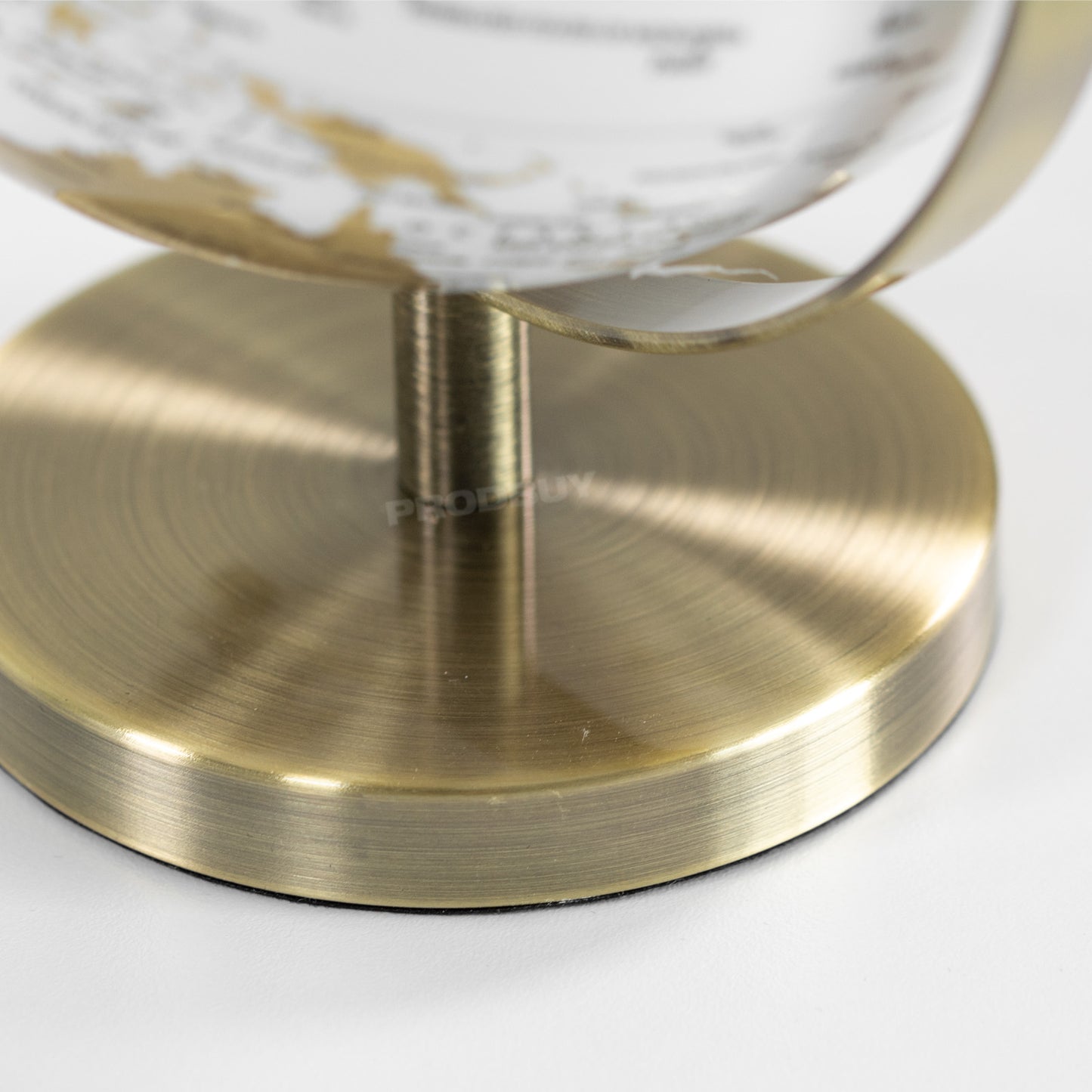 Small White Globe with Gold Markings World Map Atlas