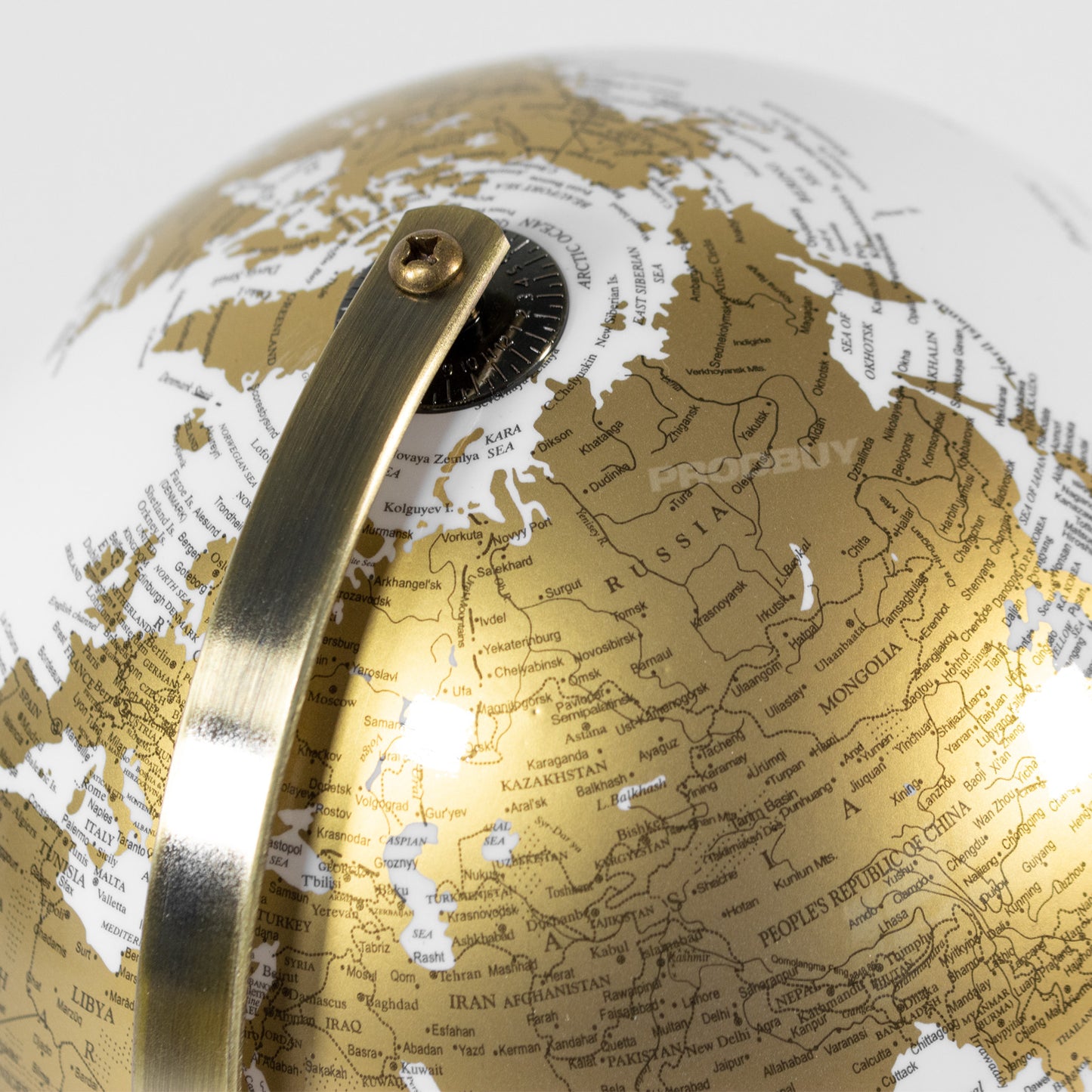 White & Gold 20cm World Globe Ornament