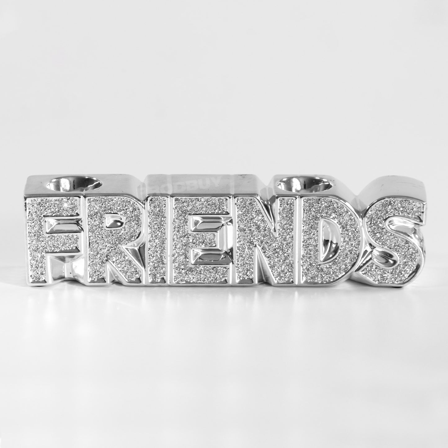 Sparkly Glitter Friends Word Art Ornament Tealight Candle Holder