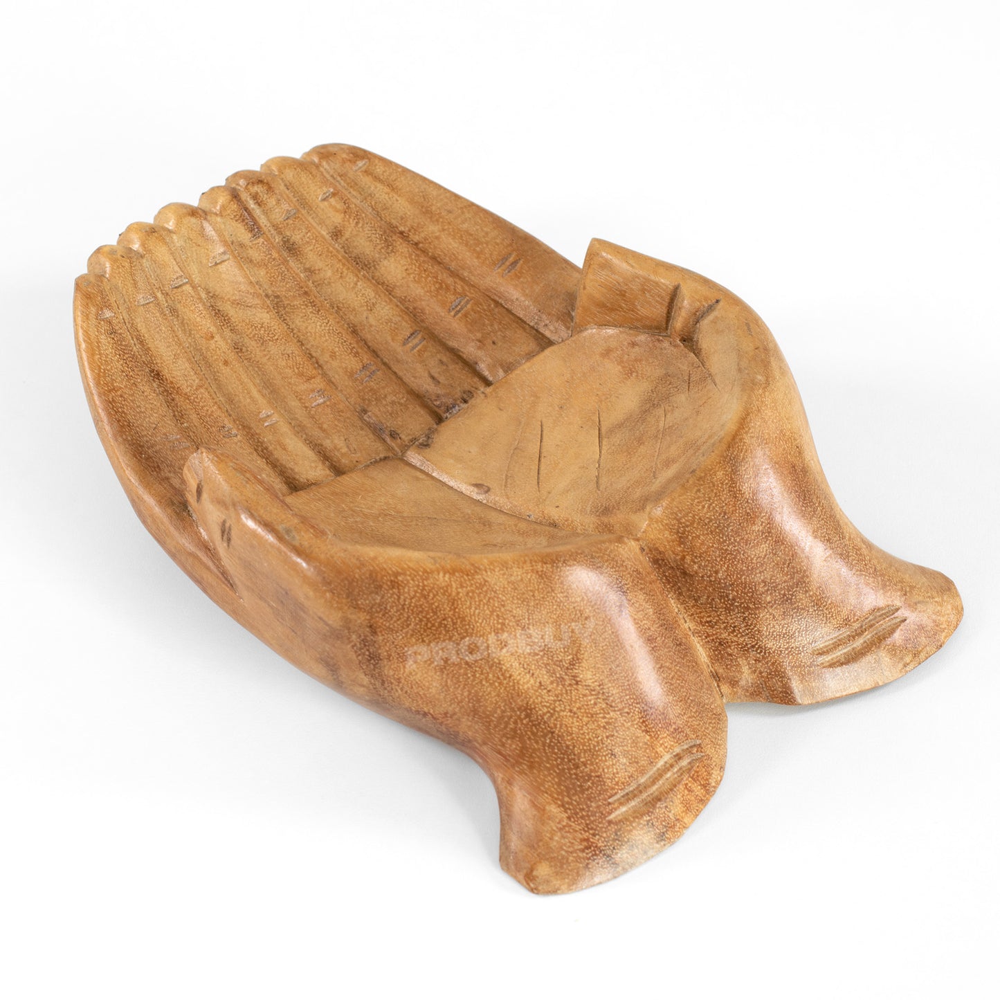 Hands of Hope Teak Root Wood Bowl Hand Carved