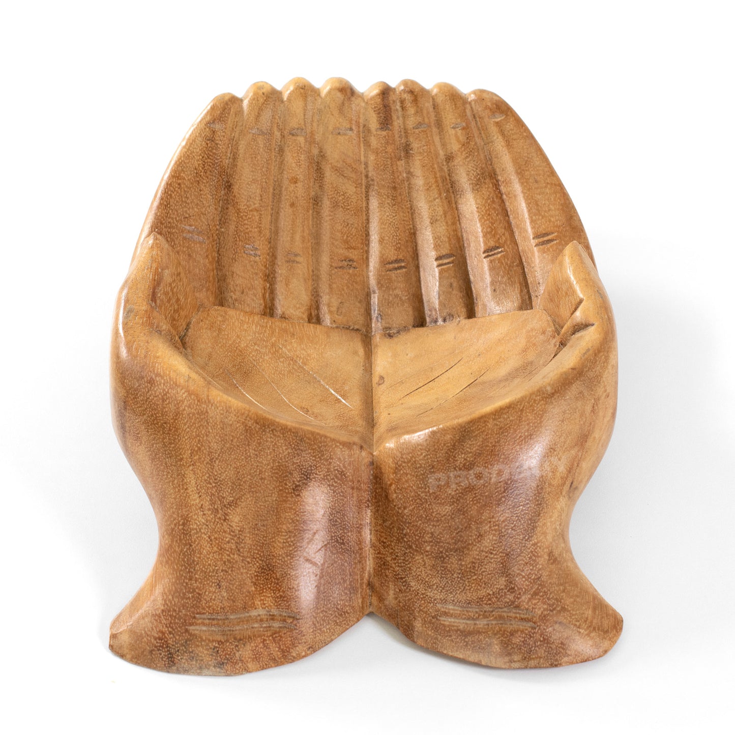 Hands of Hope Teak Root Wood Bowl Hand Carved