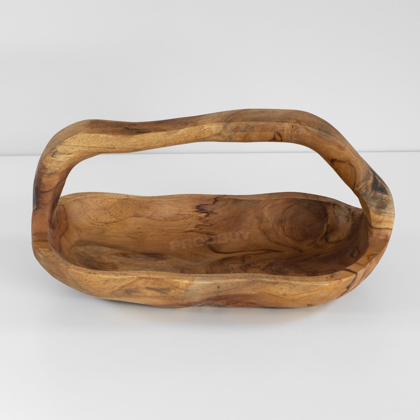 Teak Root Wood Long Trug 36cm Hand Carved