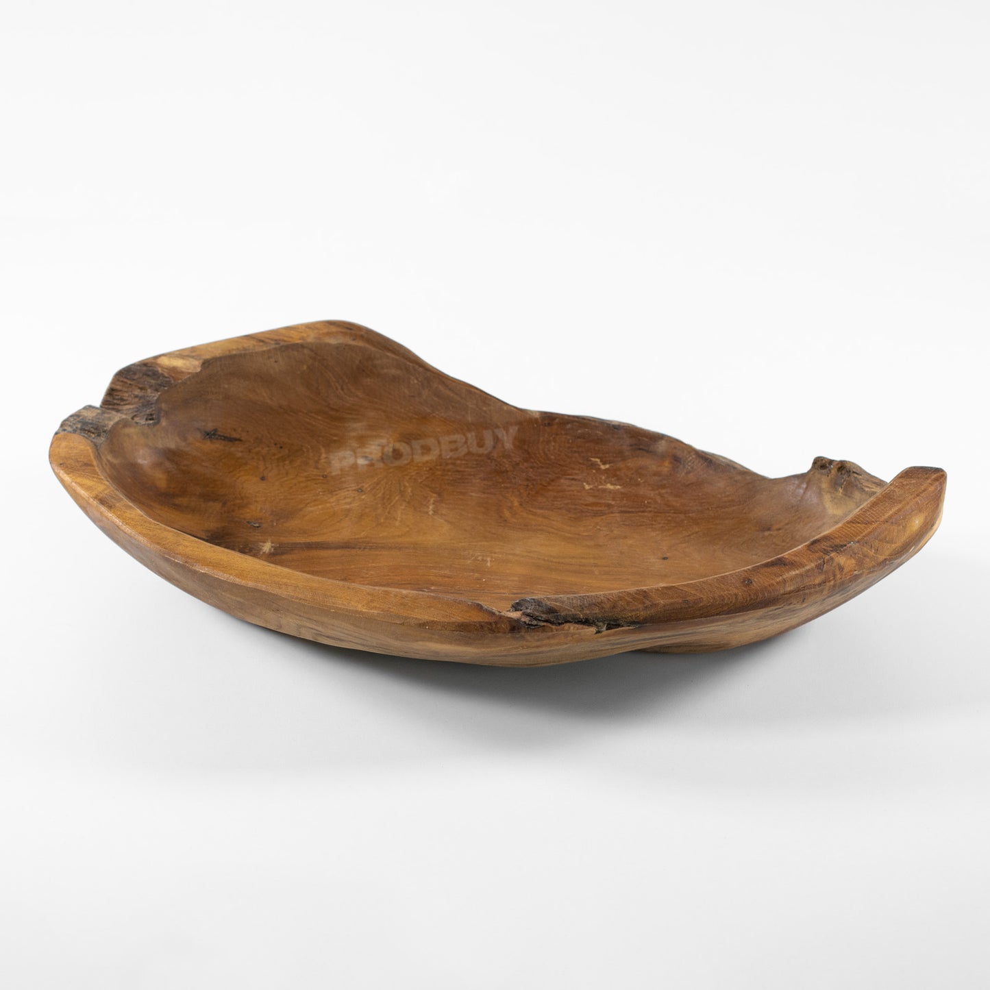 Large Rustic Long Bowl Teak Root Wood Hand Carved 45cm