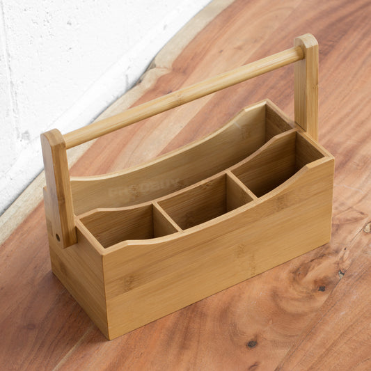Cafe Bamboo Storage Caddy with Handle