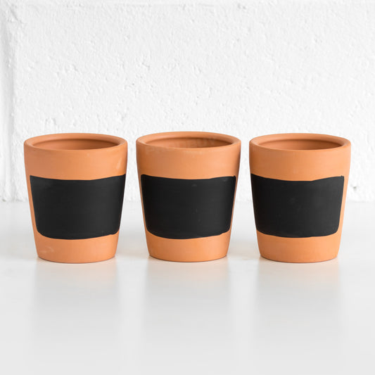 Set of 3 Terracotta Indoor Herb Plant Pots