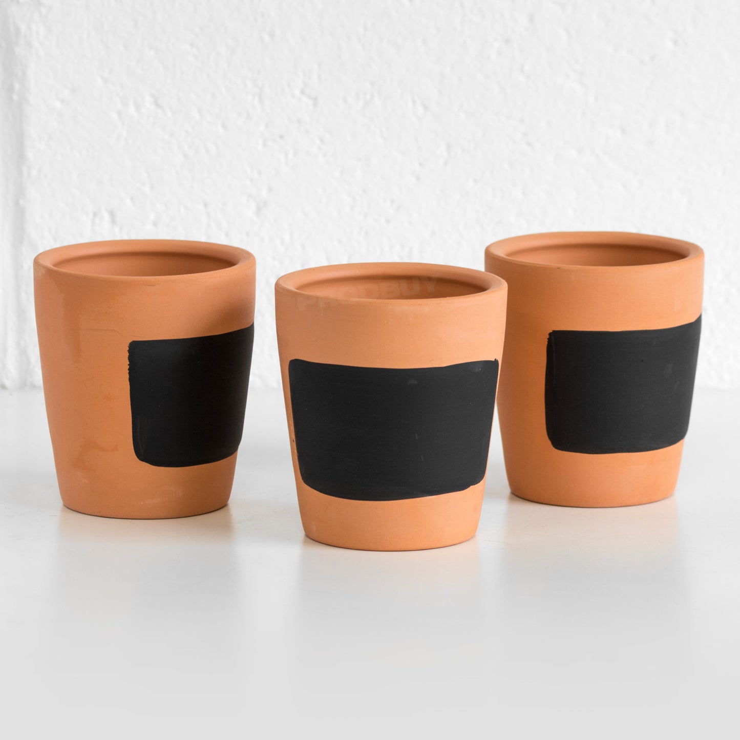 Set of 3 Terracotta Indoor Herb Plant Pots