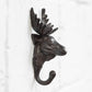Vintage Cast Iron Moose Stag Head Wall Coat Hook