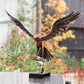 Large Flying Eagle with Fish Metal Garden Lawn Bird Ornament Outdoor Sculpture