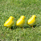 Set 3 Small Yellow Baby Chicken Metal Garden Ornaments