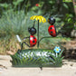 Lounging Ladybirds & Sunflower Small Metal Garden Ornament Decoration