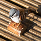 Small Hand Carved Wooden House Sparrow Bird Ornament
